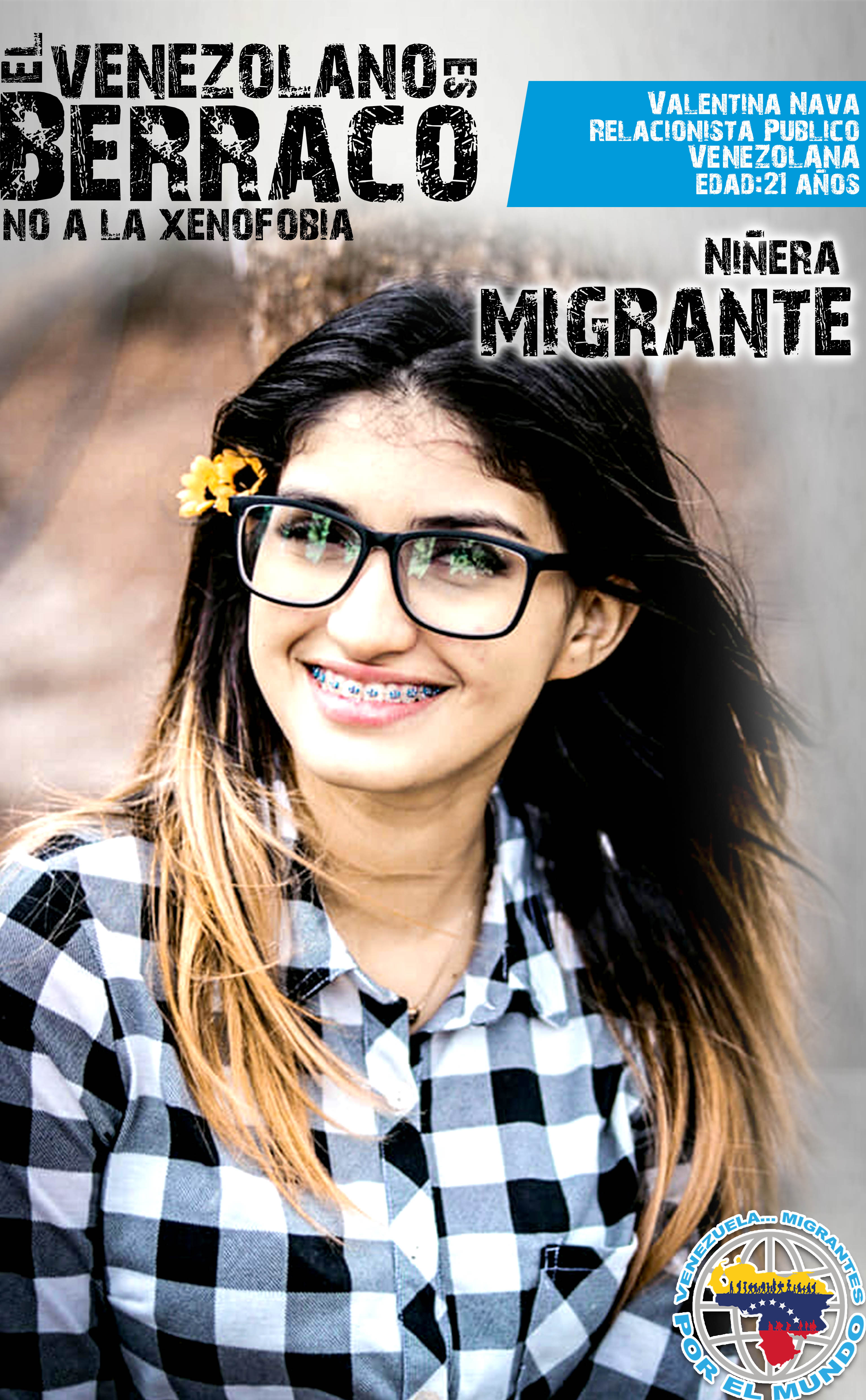 Valentina es una migrante trabajando en Colombia.