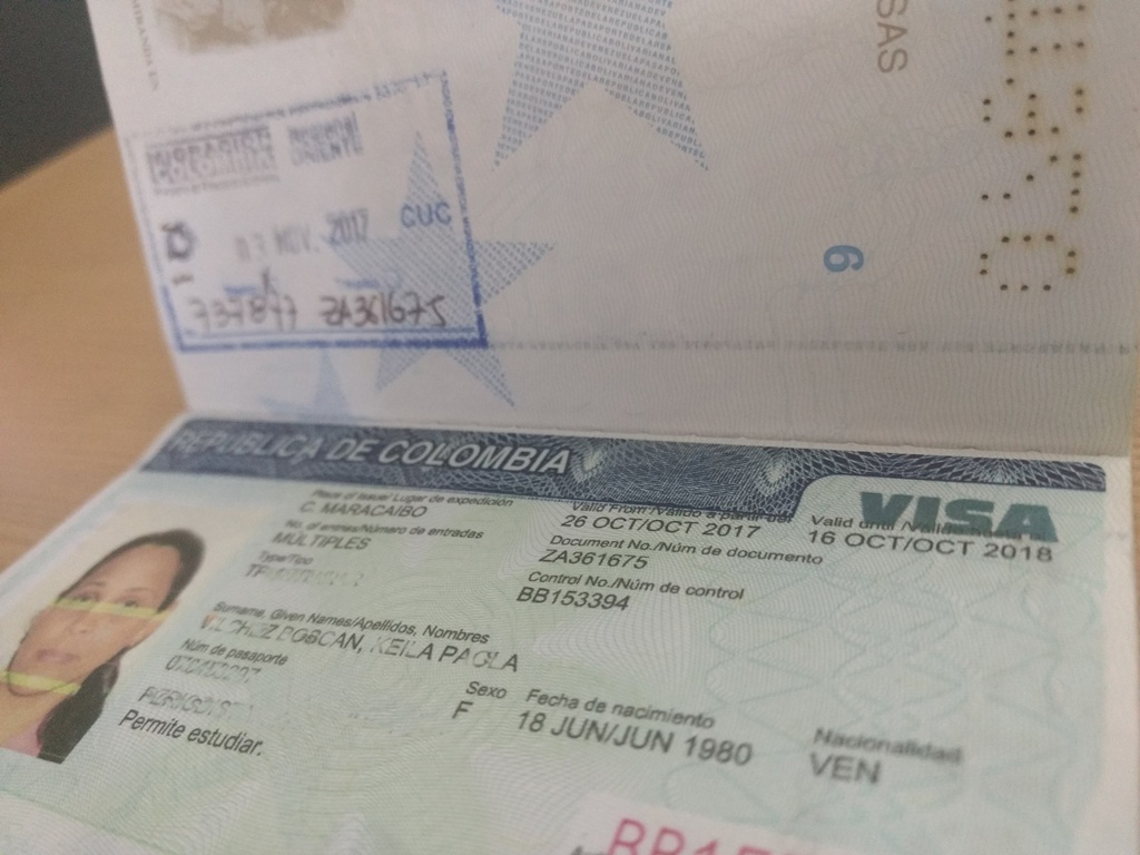 Visa en el pasaporte venezolano