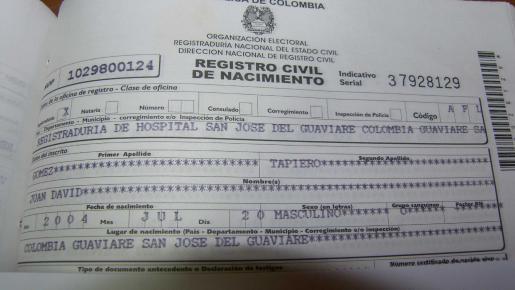 Registro civil de nacimiento