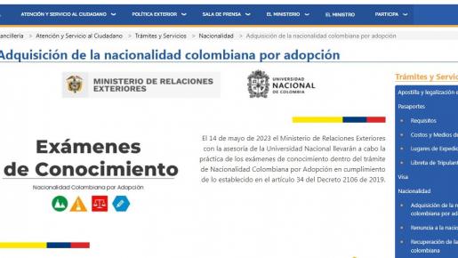 nacionalidad por adopción en Colombia