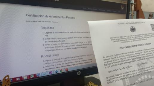 Certificado de antecedentes penales-Venezuela